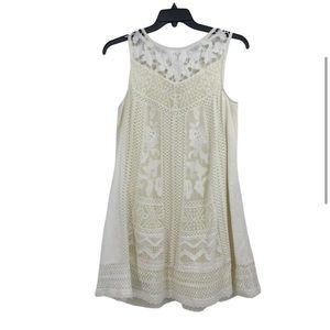 Anthropologie Cottonwood Lace Tunic Swing Dress Sleeveless Womens 12